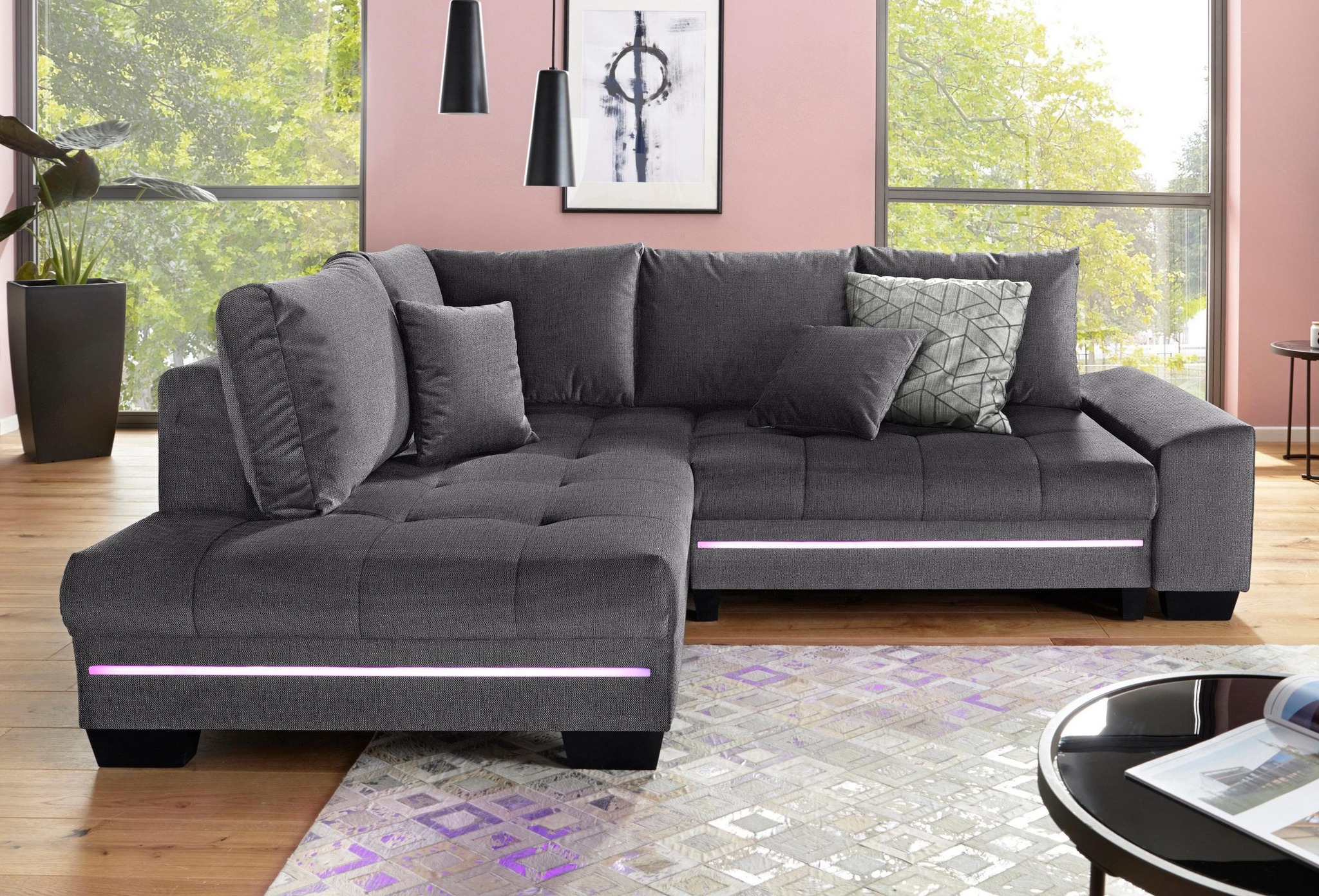 Kampinė sofa „NIKITA“ – su LED apšvietimu