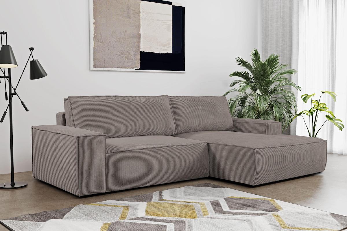 Kampinė sofa „NIHAD“ – su miego funkcija ir daiktadėže
