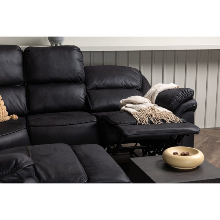 SARANDA modulinė sofa su atsilošimo funkcija – juoda - Image 6